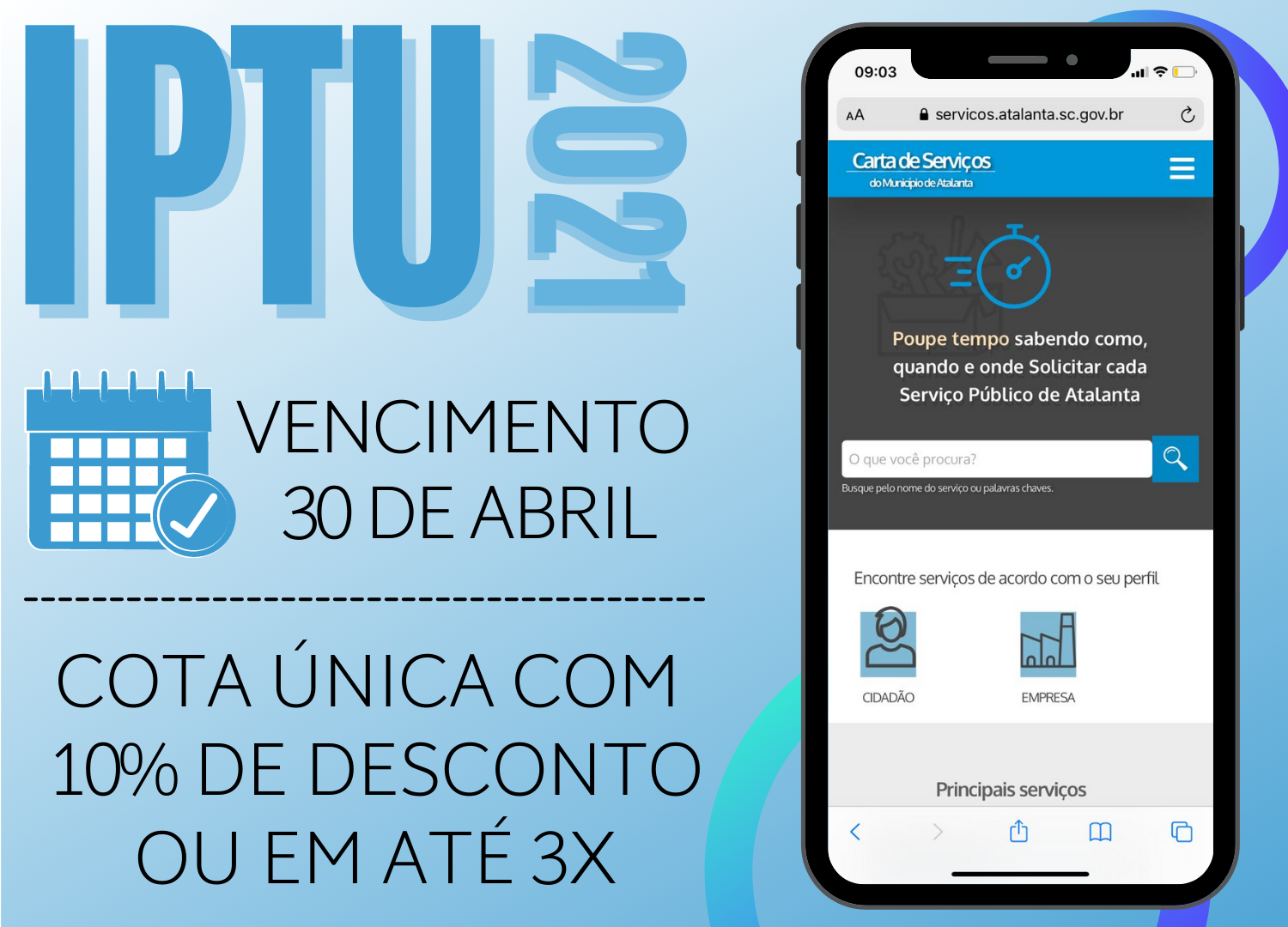 Carnê de IPTU e demais tributos municipais encontram-se disponíveis no site