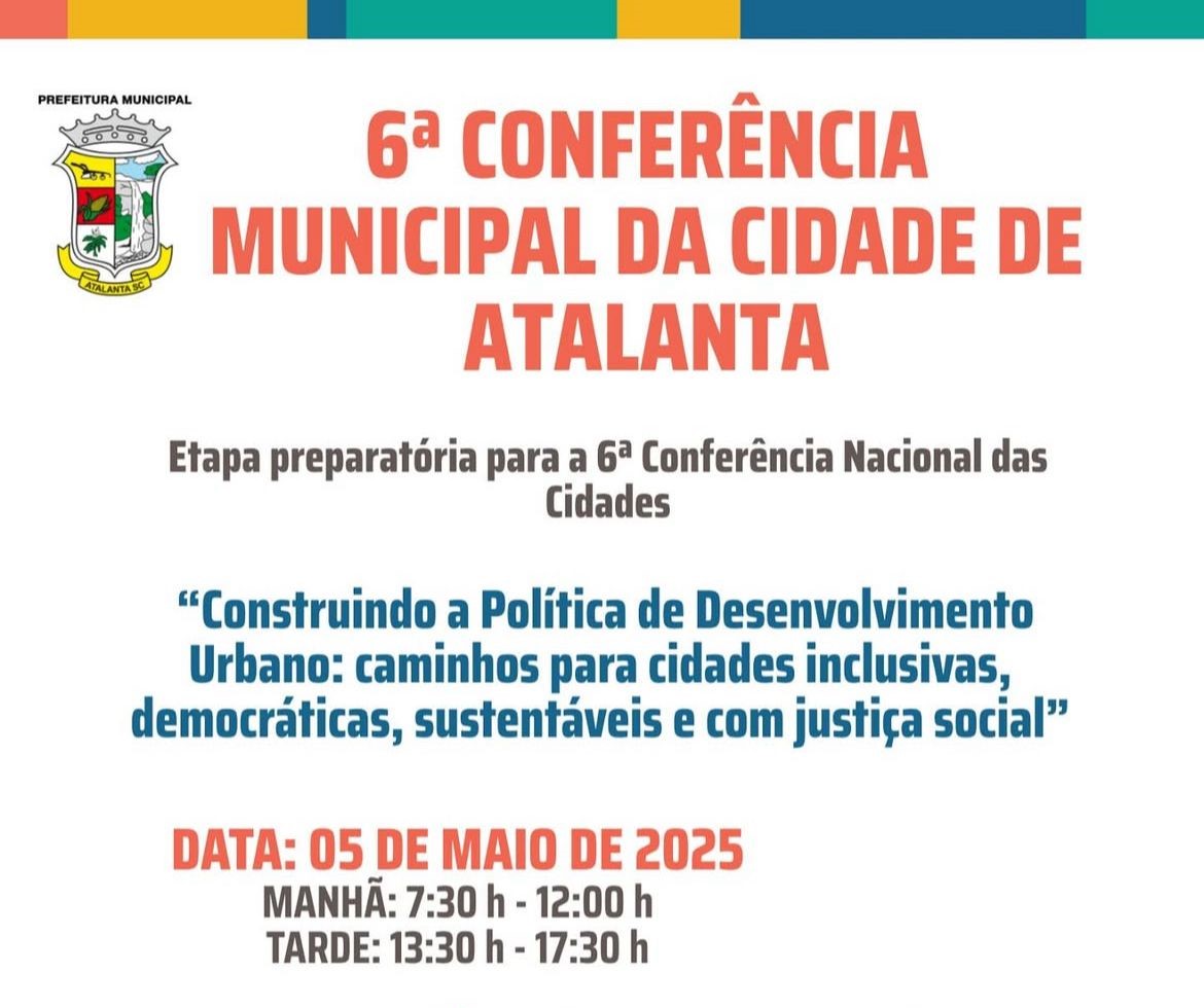 Atalanta sediará Conferência Municipal das Cidades no dia 05 de maio